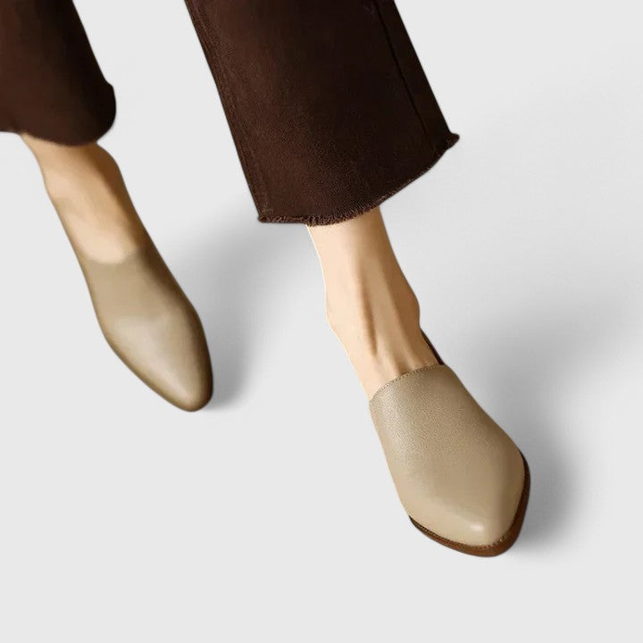 Basma — Orthopaedic Pointed Block-Heel Slip-On Shoes