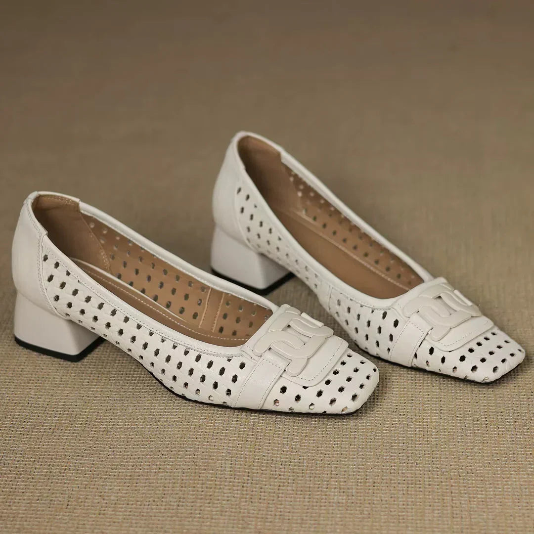 Fidelia — Cut-Out Square-Toe Flats