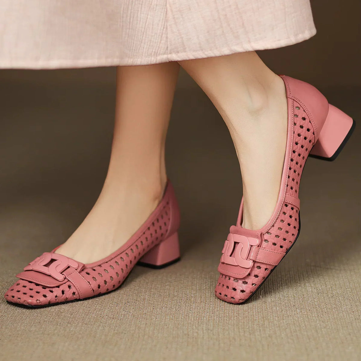 Fidelia — Cut-Out Square-Toe Flats