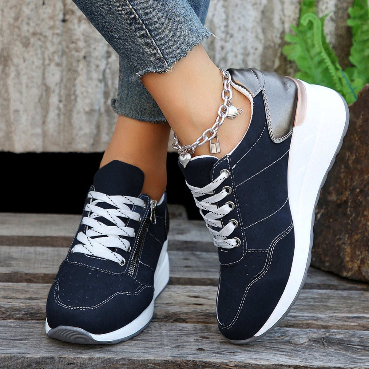 Elva — Lace-Up Comfort Walking Sneakers