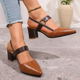 Tahira — Pointed Block-Heel Slingbacks with Ring-Buckle Strap