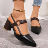 Tahira — Pointed Block-Heel Slingbacks with Ring-Buckle Strap