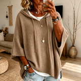 Manon — Taupe Poncho Sweater