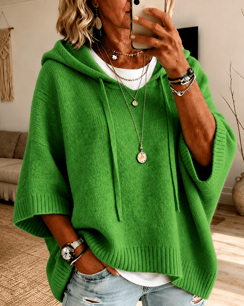 Margot — Green Poncho Sweater