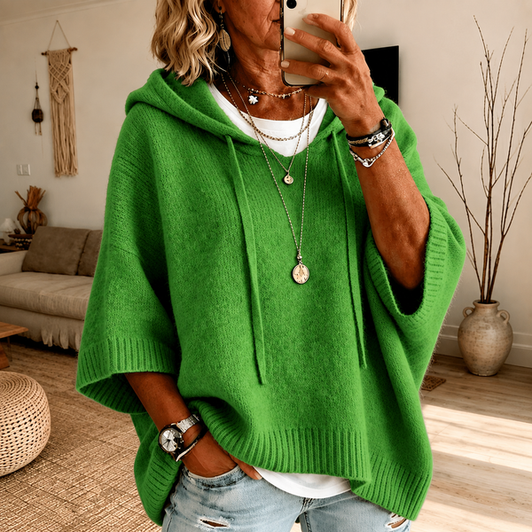 Margot — Green Poncho Sweater