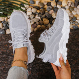 Yael — Breathable Knit Lace-Up Sneakers
