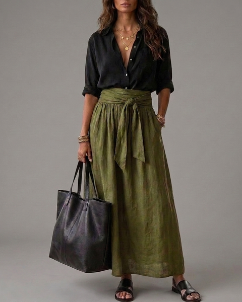 Adalgisa — Shirt and Midi Skirt Two-Piece Set