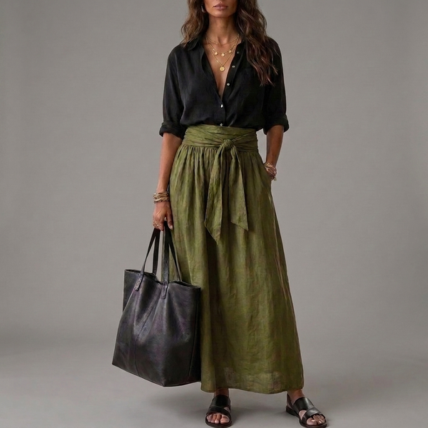Adalgisa — Shirt and Midi Skirt Two-Piece Set