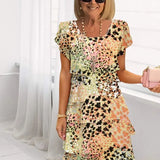 Elsa — Pastel Animal-Print Tiered Ruffle Dress