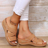 Dagny — Cushioned Wedge Slide Sandals