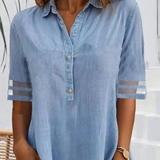 Leilani — Vestido Jeans com Bolsos e Botões — foto 2