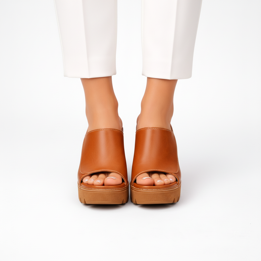Enya — Platform Block-Heel Mules
