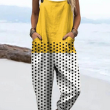 Nigella — Yellow and Polka Dot Colour-Block Overalls