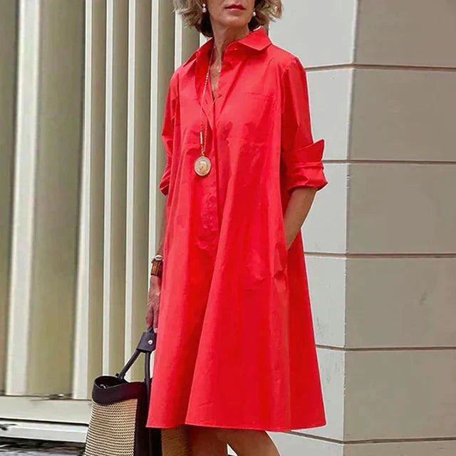 Addison — Vestido Chemisier Evasê Retrô — foto 1