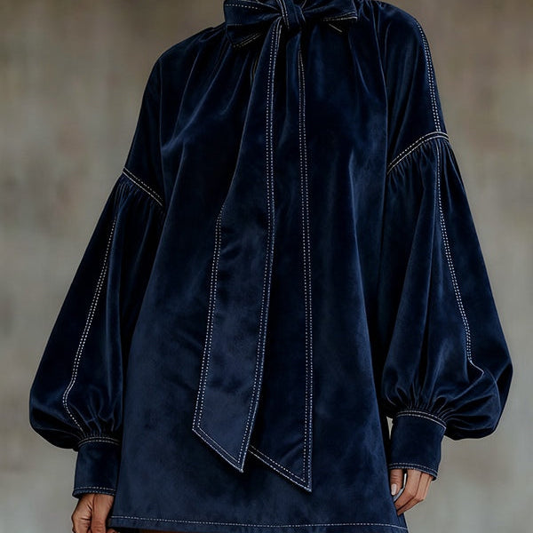 Trinidad — Mini Velvet Dress with Bow