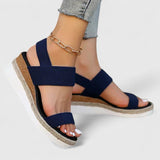 Dorian — Elastic Slingback Wedge Sandals