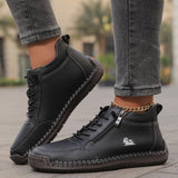 Hallie — Side-Zip Stitched Comfort Sneakers