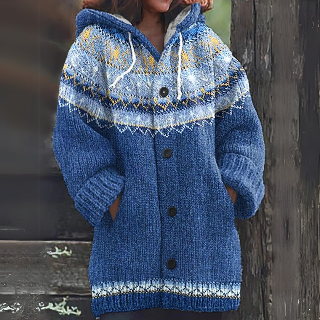 Anna — Cozy Draped Cardigan - Dark Blue