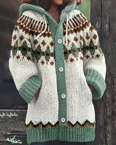 Barbara — Cozy Knit Cardigan - Green