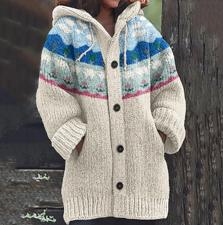 Barbara — Cozy Knit Cardigan - Lightblue