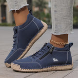 Hallie — Side-Zip Stitched Comfort Sneakers