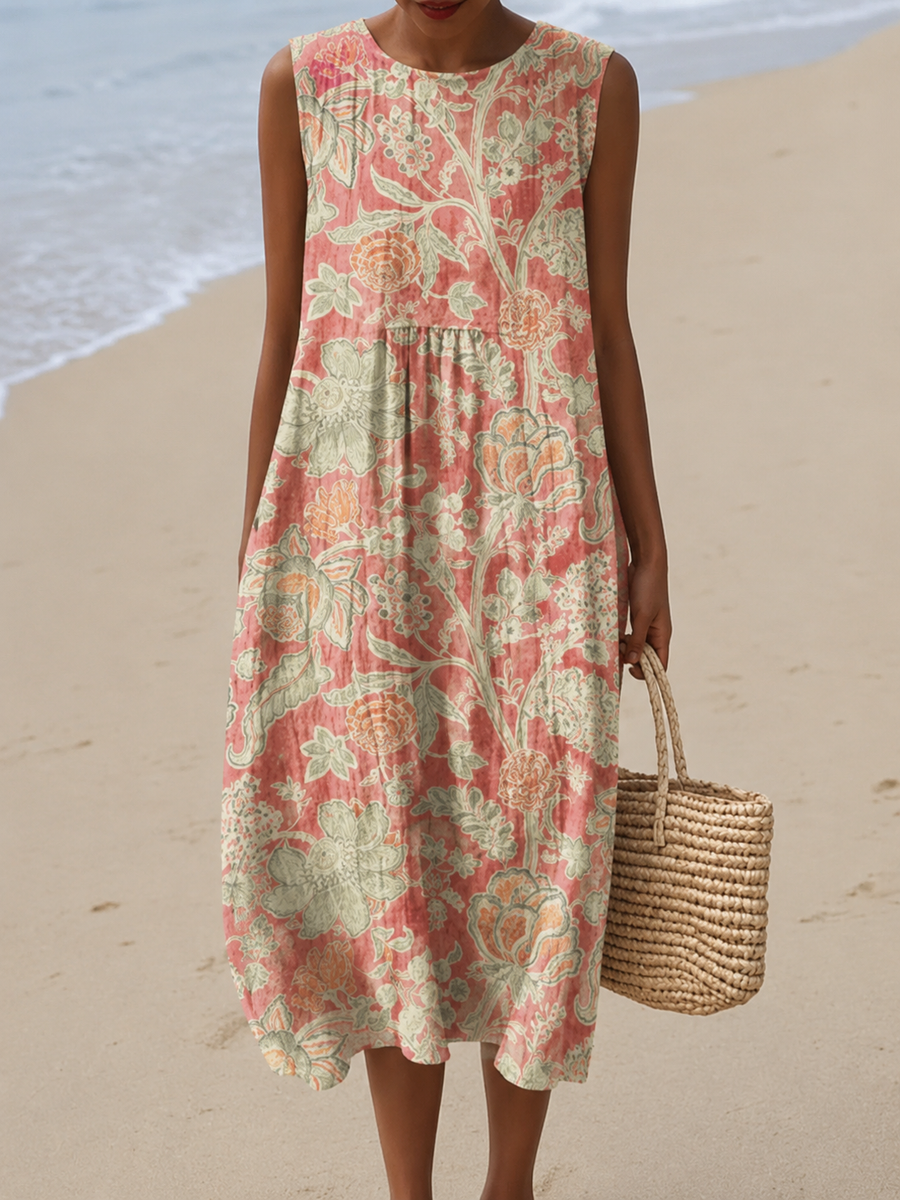 Kestrel — Coral Botanical Print