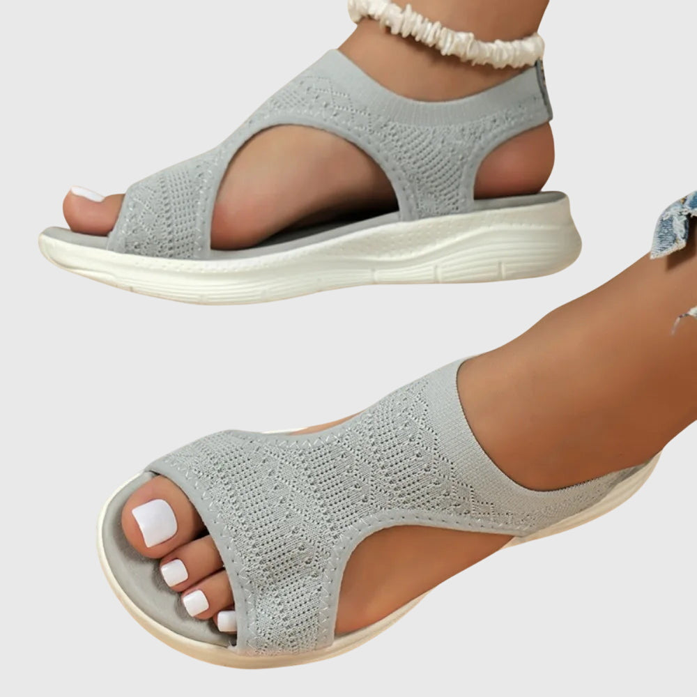 Assunta — Orthopaedic Knit-Look Open-Toe Sandals with Cut-Out Sides