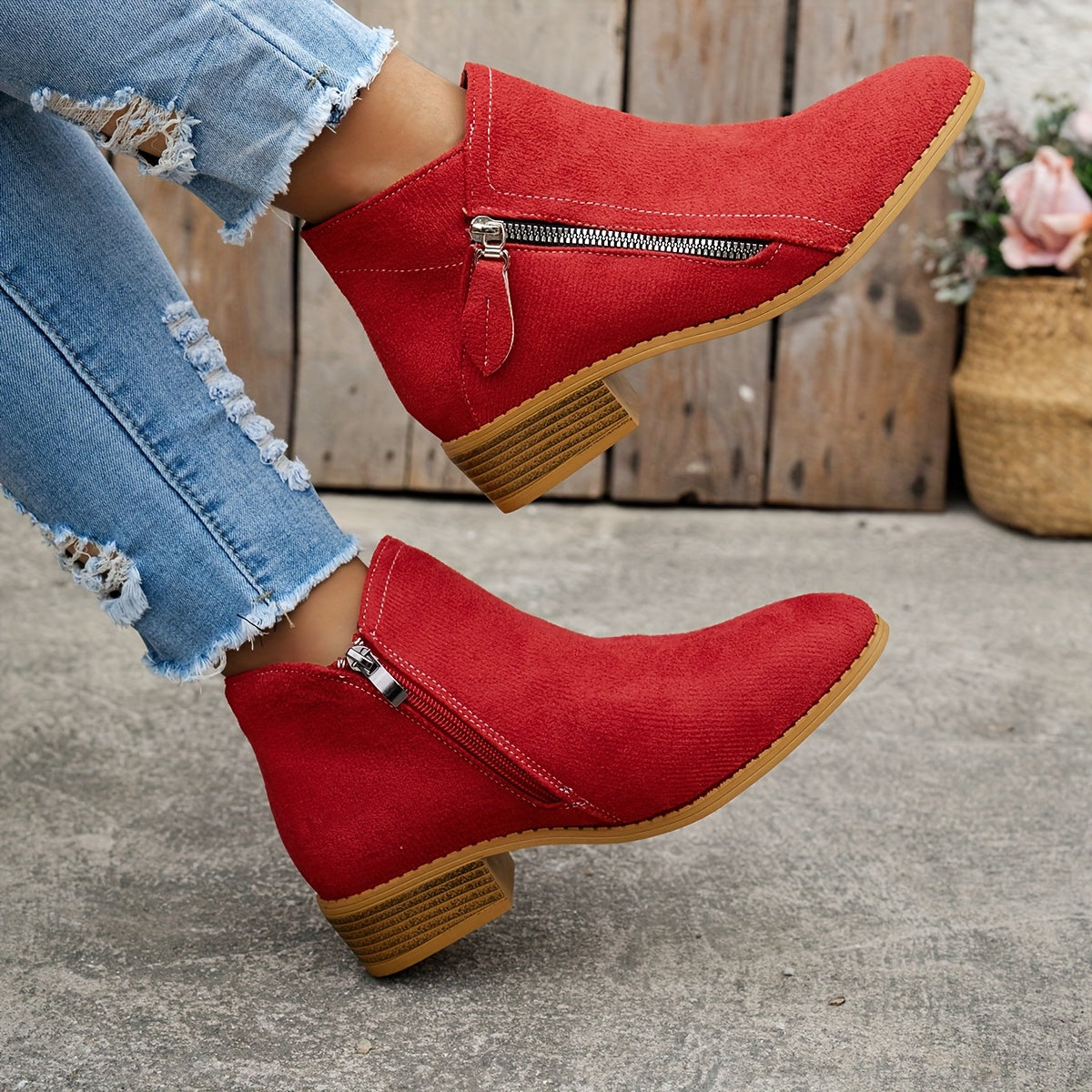 Clarabel — Zip-Side Ankle Boots