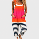 Cleo — Sunset Gradient Stripe Overalls