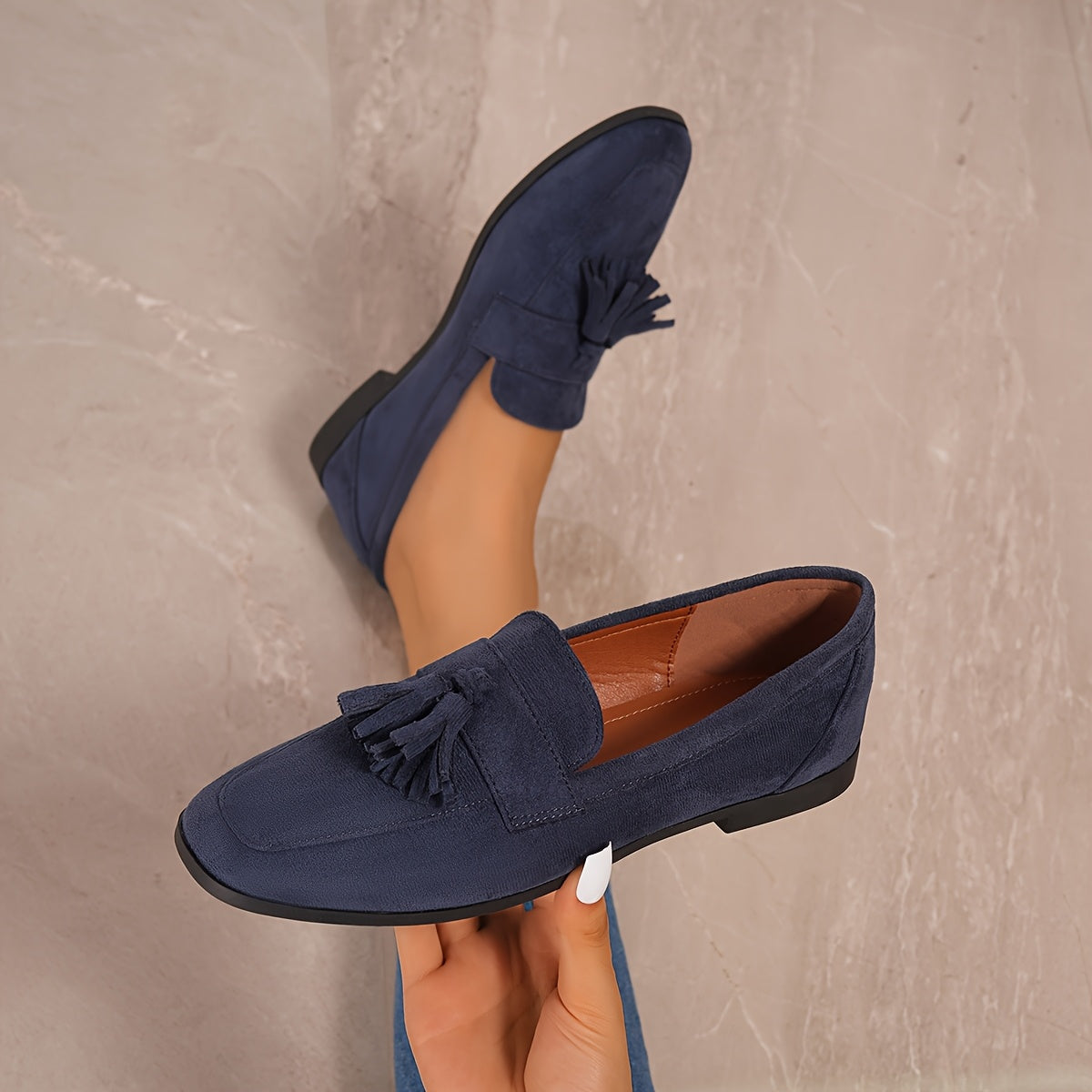 Eponine — Stable Everyday Tassel Loafers with Low Heel