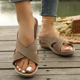Ariella — Cross-Strap Cushioned Slide Sandals