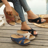 Ariella — Cross-Strap Cushioned Slide Sandals