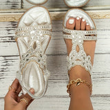 Rhona — Crystal-Detail Slingback Flat Sandals