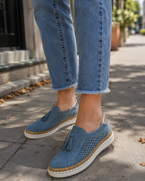 Christine Orthopedic Comfort Moccasins - Blue