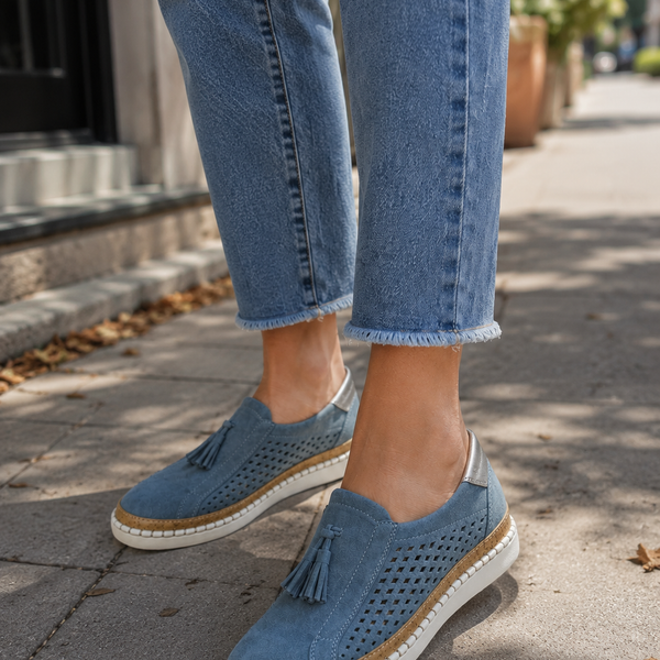 Christine Orthopedic Comfort Moccasins - Blue