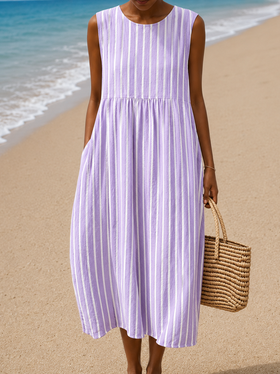 Thalassa — Lilac Stripe Empire-Waist