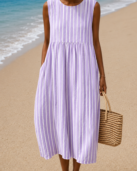 Thalassa — Lilac Stripe Empire-Waist