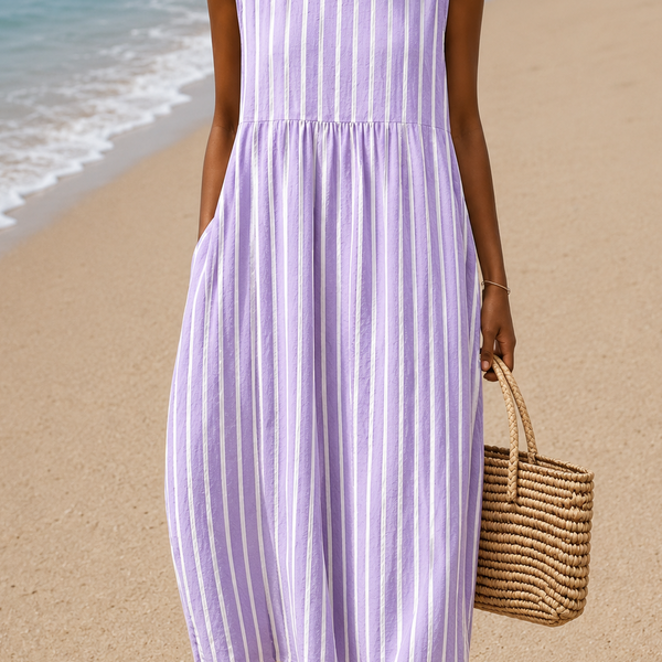 Thalassa — Lilac Stripe Empire-Waist