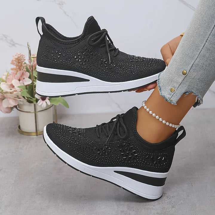 Cinderella — Crystal-Detail Knit Comfort Sneakers