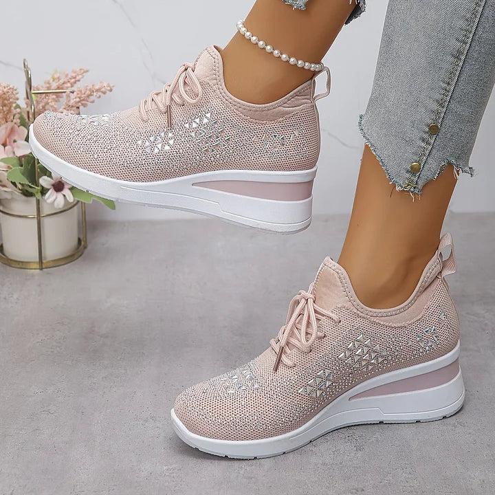 Cinderella — Crystal-Detail Knit Comfort Sneakers