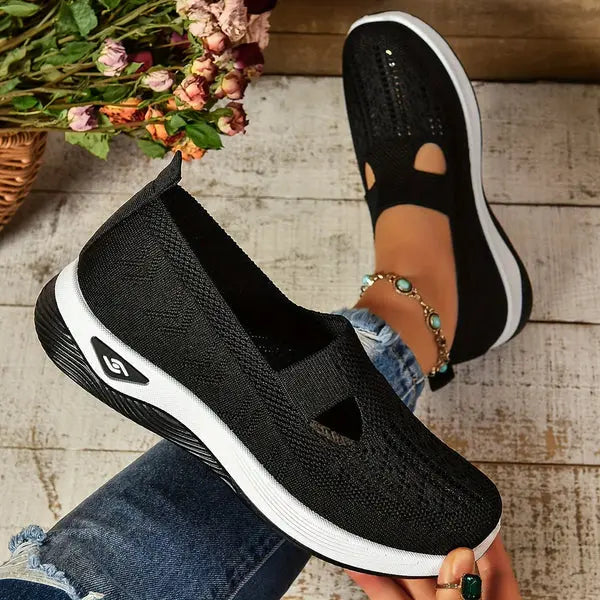 Alanis — Perforated Slip-On Knit Shoes