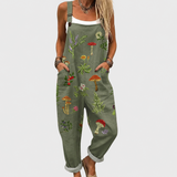 Posy — Mushroom Garden Print Overalls