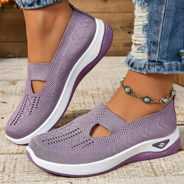 Alanis — Perforated Slip-On Knit Shoes