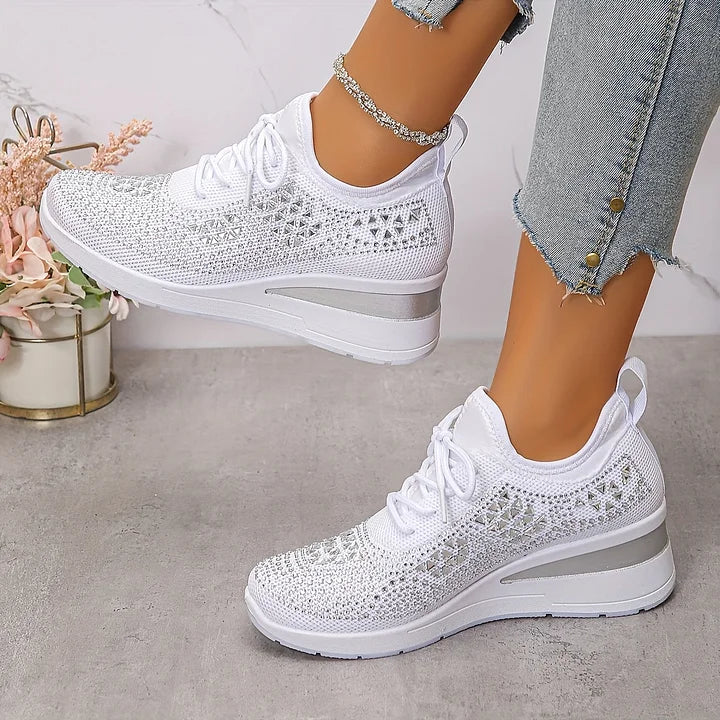 Cinderella — Crystal-Detail Knit Comfort Sneakers
