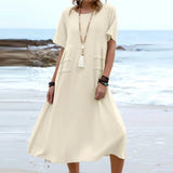 Hannah — Vestido Midi de Algodão com Bolsos — foto 8