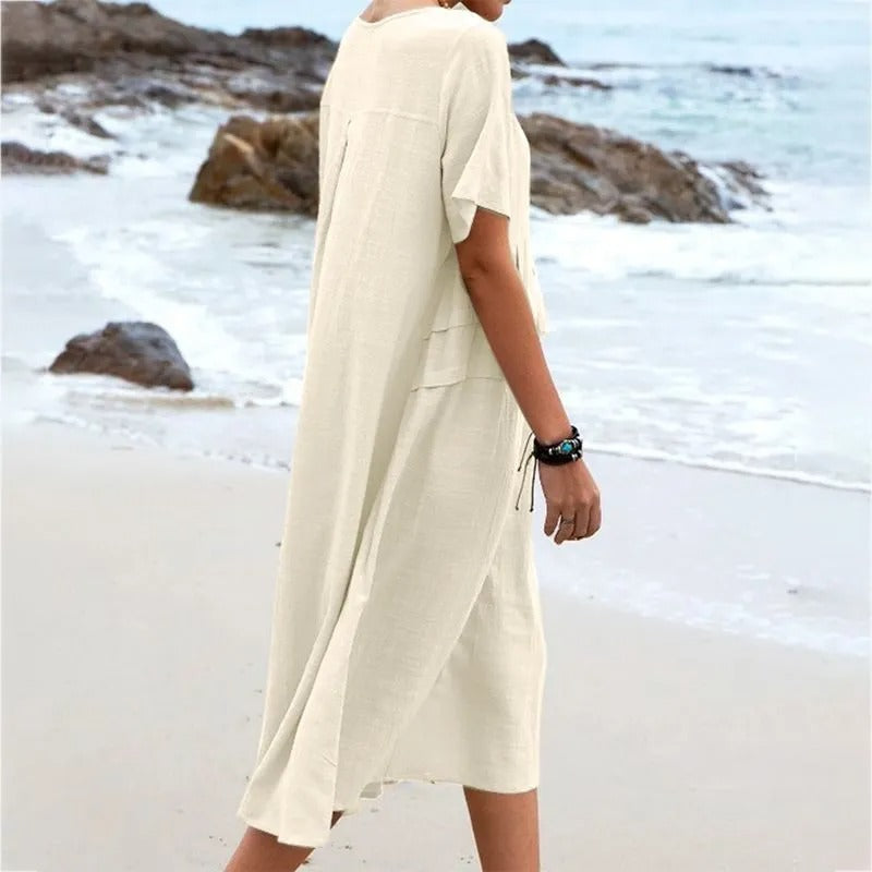 Hannah — Vestido Midi de Algodão com Bolsos — foto 7