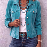 Dianne Boho Vintage-Inspired Velvet Jacket - Blue