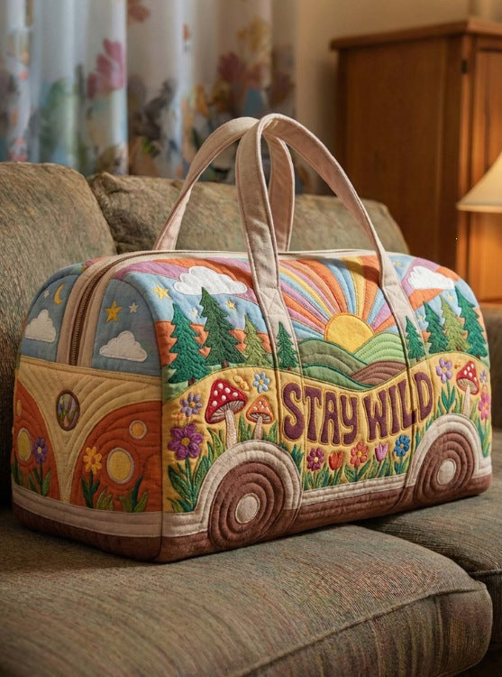 Eirlys — Stay Wild Sunrise Camper Van Quilted Weekender Bag