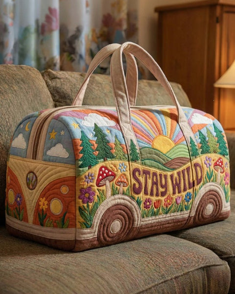 Eirlys — Stay Wild Sunrise Camper Van Quilted Weekender Bag