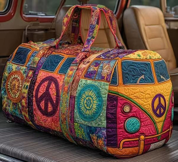 Norina — Mandala Patchwork Peace Camper Van Quilted Duffle Bag